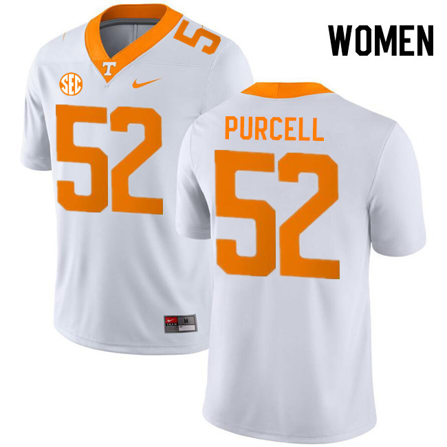 Women #52 Eli Purcell Tennessee Volunteers College Football Jerseys Stitched-White